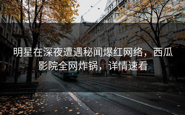 明星在深夜遭遇秘闻爆红网络，西瓜影院全网炸锅，详情速看