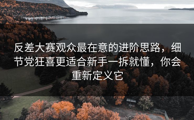 反差大赛观众最在意的进阶思路，细节党狂喜更适合新手一拆就懂，你会重新定义它